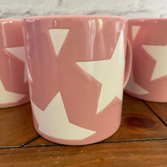 Vintage Waechtersbach W. Germany Pink Star Mugs Set of 4 - Picture 4 of 8